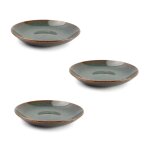 Lot de 3 assiettes creuse vert en porcelaine 26xh4, 5cm