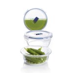 Lot de 3 boites pure box active - rond - verre tremp� - herm�tique et