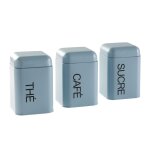 Lot de 3 botes de rangement mtal 11x19cm