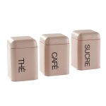 Lot de 3 bo�tes de rangement m�tal 11x19cm rose