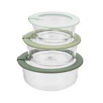 Lot de 3 bo�tes en verre rondes avec couvercle 400 / 650 / 950ml
