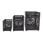Lot de 3 bougeoirs marocains en métal noir Lot de 3 bougeoirs marocains en métal noir