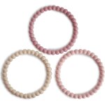 Lot de 3 bracelets de dentition linen / peony / pale pink