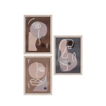 Lot de 3 cadres en bois - bois clair