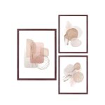 Lot de 3 cadres en bois - bois fonc