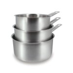 Lot de 3 casseroles en acier inoxydable - tous feux