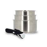 Lot de 3 casseroles amovibles acier inoxydable - tous feux