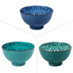 Lot de 3 coupelles 11, 5 cm bleuses en porcelaine