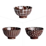 Lot de 3 coupelle 9, 5 cm marrons en porcelaine Lot de 3 coupelle 9, 5 cm marrons en porcelaine