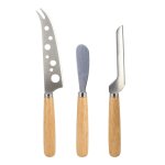 Lot de 3 couteaux  fromage avec manche en bois d'hva