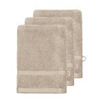 Lot de 3 gants de toilette 600 g / m sable 16x22 cm