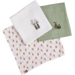 Lot de 3 langes en coton bio botanica (70 x 70 cm)