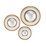 Lot de 3 miroirs convexes dor�s 16, 19 et 23cm