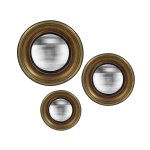 Lot de 3 miroirs ronds convexes dors 16, 19, 23cm