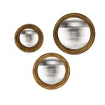 Lot de 3 petits miroirs convexes dorés 9, 11 et 13cm Lot de 3 petits miroirs convexes dorés 9, 11 et 13cm
