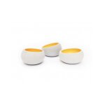 Lot de 3 photophores en bton cream gold
