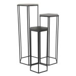 Lot de 3 sellettes gigognes mtal noir