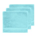 Lot de 3 serviettes invité 550 g / m² bleu turquoise 30x50 cm Lot de 3 serviettes invité 550 g / m² bleu turquoise 30x50 cm