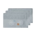 Lot de 3 serviettes invité en coton bleu arctic 30x50 cm Lot de 3 serviettes invité en coton bleu arctic 30x50 cm