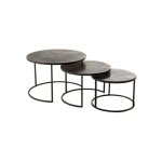 Lot de 3 tables gigognes rondes en métal Lot de 3 tables gigognes rondes en métal