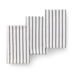 Lot de 3 torchons en coton  rayures brun 45x70 cm