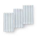 Lot de 3 torchons en coton  rayures turquoise 45x70 cm