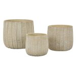 Lot de 3 vases en c�ramique couleur cr�me cm 30, 5x27 - 25x22, 2 - 19, 5x18