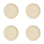 Lot de 4 assiettes beige en grès 21, 5xh2cm Lot de 4 assiettes beige en grès 21, 5xh2cm