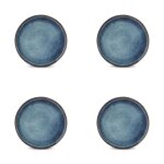 Lot de 4 assiette bleu en grès 21cm Lot de 4 assiette bleu en grès 21cm