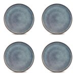 Lot de 4 assiettes bleu en gr�s 27cm