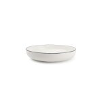 Lot de 4 assiettes creuse blanc en porcelaine 21, 5xh4cm