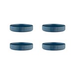 Lot de 4 assiettes creuses en grs bleu d21. 5