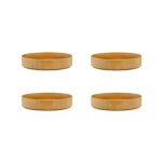 Lot de 4 assiettes creuses en grs jaune d21. 5