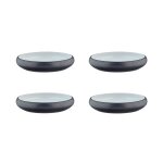 Lot de 4 assiettes creuses en grs noir d21. 5