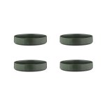 Lot de 4 assiettes creuses en grs vert d21. 5