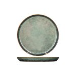 Lot de 4 assiettes dessert en cramique, vert, d 22, 5 cm