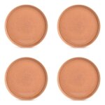 Lot de 4 assiettes orange en grès 27, 5xh2, 5cm Lot de 4 assiettes orange en grès 27, 5xh2, 5cm
