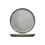 Lot de 4 assiettes plate en cramique, vert, d 27xh 2, 7 cm