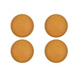 Lot de 4 assiettes plates en grès jaune d27. 5 Lot de 4 assiettes plates en grès jaune d27. 5