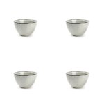 Lot de 4 bols vert en gr�s 10xh6cm