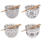 Lot de 4 bolss et baguettes 13 cm gris en grs