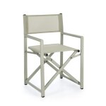 Lot de 4 chaises en aluminium et textilne vert clair