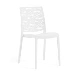 Lot de 4 chaises blanches en polypropylne renforc de fibre de verre