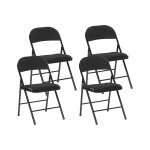 Lot de 4 chaises de confrence en mtal noir 45x77cm