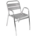 Lot de 4 chaises empilables en aluminium gris 78x60x49, 5 cm Lot de 4 chaises empilables en aluminium gris 78x60x49, 5 cm