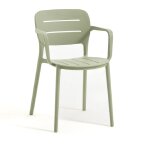 Lot de 4 chaises empilables en polypropylne avec accoudoirs vertes