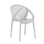Lot de 4 chaises empilables en polypropylène renforcé grises Lot de 4 chaises empilables en polypropylène renforcé grises