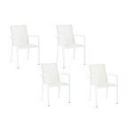 Lot de 4 chaises de jardin colorées en aluminium blanc Lot de 4 chaises de jardin colorées en aluminium blanc