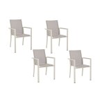 Lot de 4 chaises de jardin colorées en aluminium crème Lot de 4 chaises de jardin colorées en aluminium crème