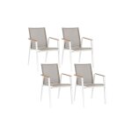 Lot de 4 chaises de jardin empilables en aluminium